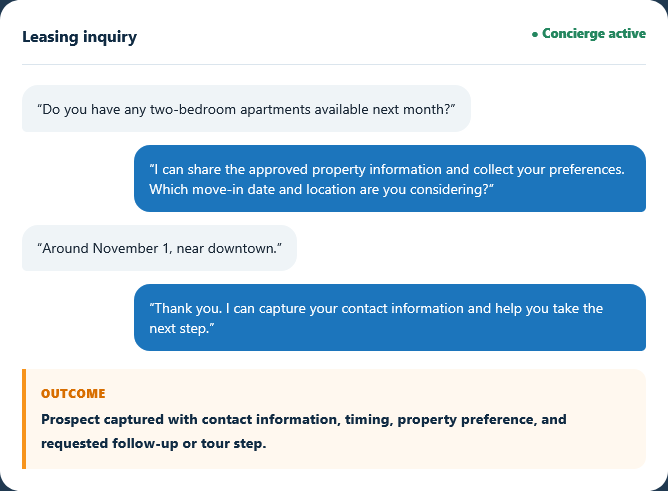 Leasing inquiry